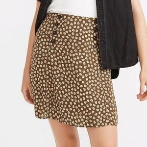 Madewell piped mini skirt in woodcut flowers print - LARGE